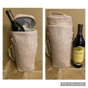 Chico's Insulated Wine Bag in Snow Leopard Print w/ Adjustable Shoulder Strap